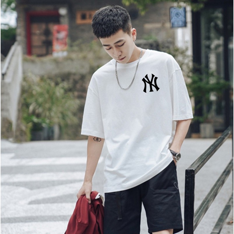 Áo thun form rộng nam nữ tay lỡ unisex NgYeuCu hai màu đen trắng oversize kiểu dáng basic tee phông streetwear