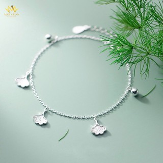 Lắc Tay Bạc Nữ MIRASON Dây Xích Mảnh Mix Lá Rẻ Quạt Dễ Thương MLT007- Vòng Tay Nữ Bạc 925 Cao Cấp