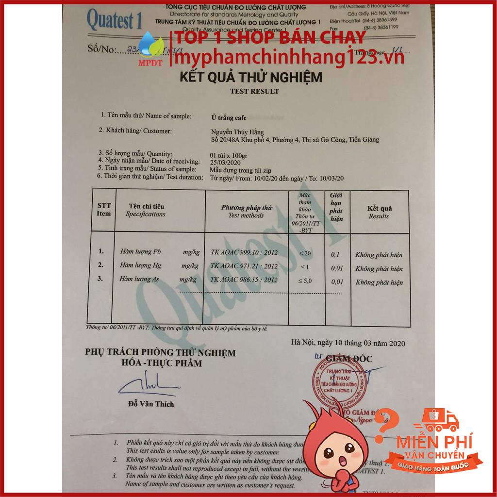 (Tặng VITAMIN KÍCH TRẮNG) Ủ Trắng Cafe,Tắm Trắng Cafe Thảo Dược,tẩy da chết,mờ thâm nám sạm da,viêm chân lông 100GR