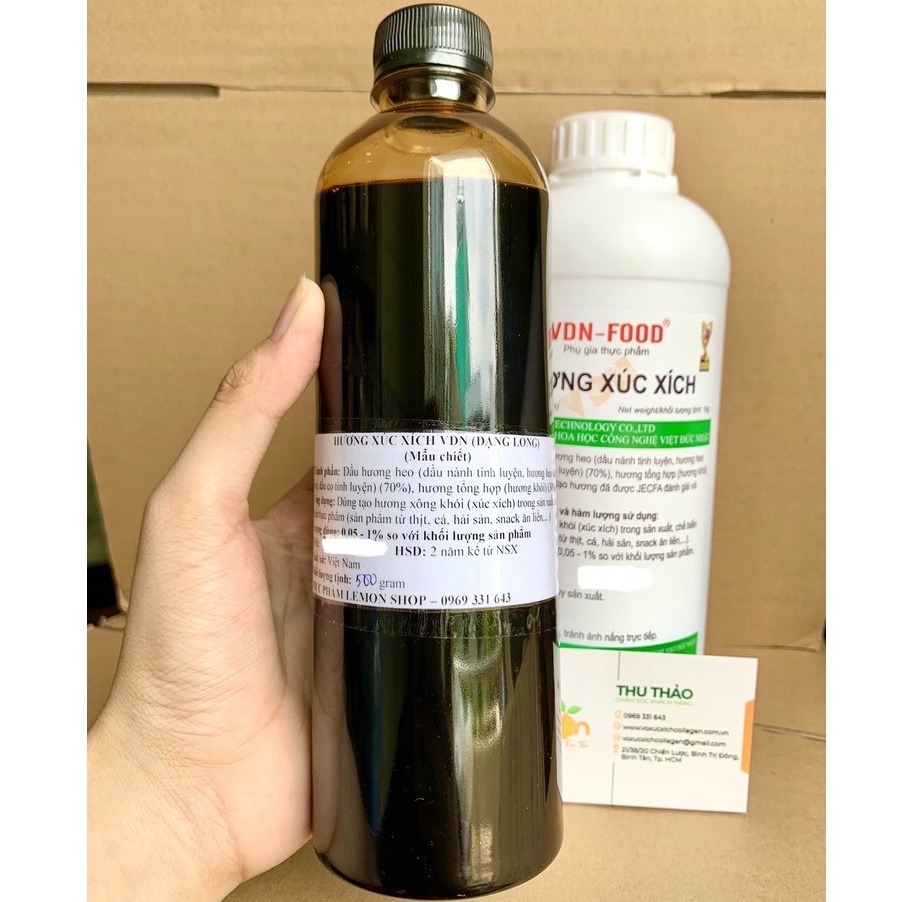 [100g-500g] Hương xúc xích VDN dạng lỏng - Tạo mùi hương xông khói cho xúc xích, lạp xưởng, jambon, thịt xông khói