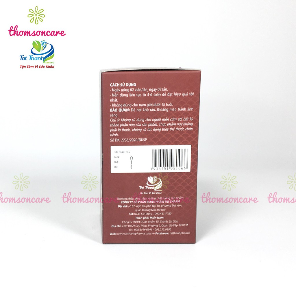 Tăng chất lượng tinh trùng yếu - Ích thận khang hộp 30 viên từ thảo dược, bổ thận tráng dương
