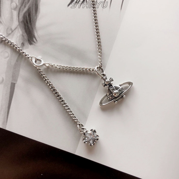 Vòng cổ Mạ Bạc 925 Mặt Hình Hành Tinh Thời Trang Dành Cho Nữ