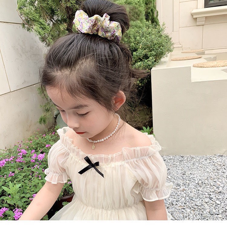 Áo Kiểu Tay Ngắn Phồng Hở Vai Phong Cách Phương Tây Dành Cho Bé Gái