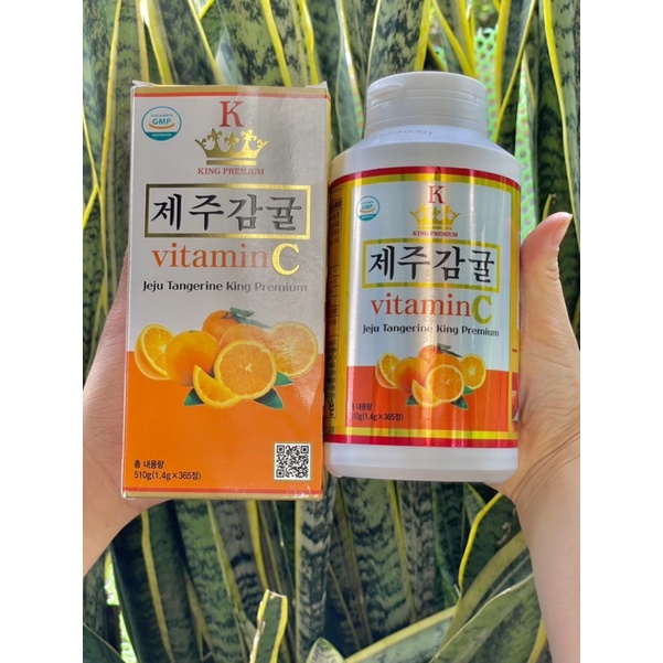 Viên kẹo ngậm Vitamin C JEJU TANGERINE KING PREMIUM Hàn Quốc - 510g/hộp [ 365 viên ]