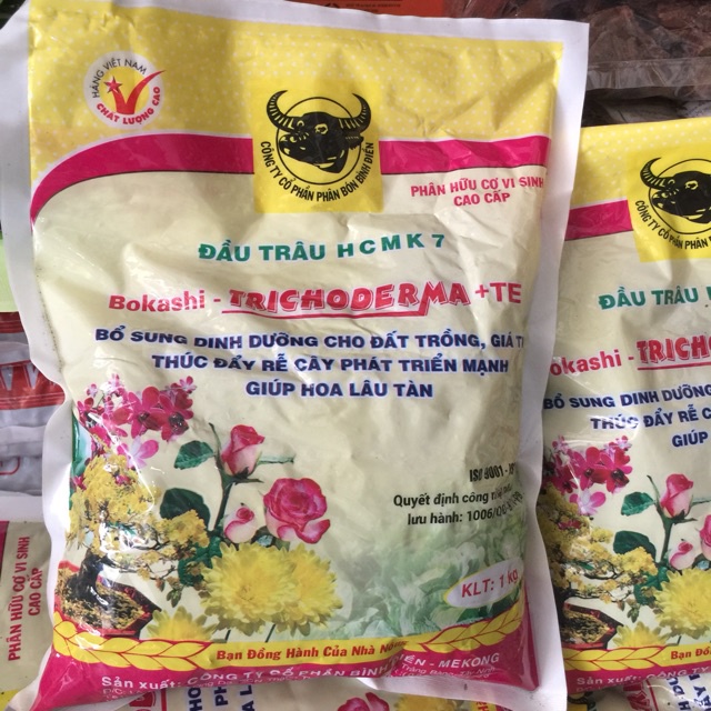 Phân hữu cơ vi sinh cao cấp Đầu Trâu TRICHODERMA+TE 1kg