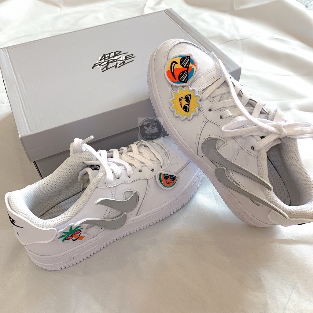 Giày Air Force 1 Chính Hãng FREESHIP Giày Sneaker Thể Thao Nike AF1 1/1 GS White Logo Dán [DB2812100] - Simple Sneaker