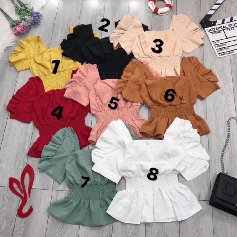 Áo Bigsize Kiểu Peplum Tay Phồng - Từ 55kg Đến 90kg