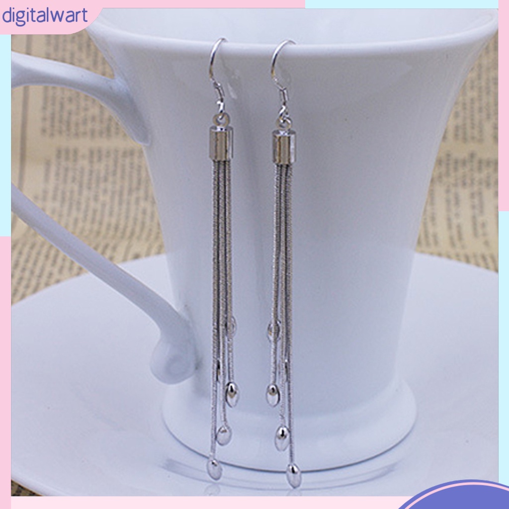 Đôi khuyên tai dáng dài tua rua đính hạt ngọc tròn nhân tạo sang trọng thời trang cho nữ