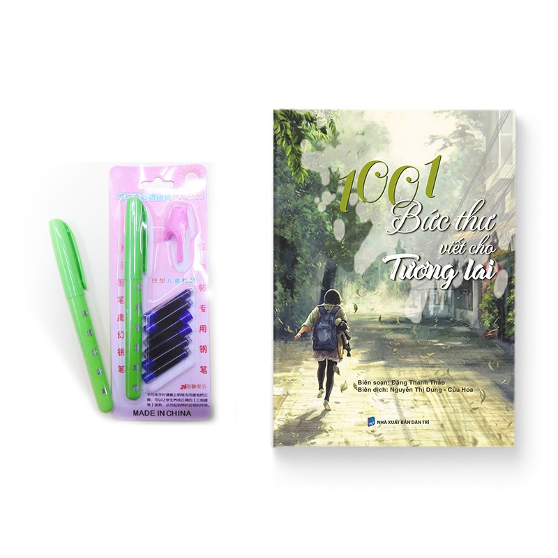Sách - Combo: Bút máy mực tự bay màu kèm 6 ruột, bút máy luyện viết chữ tiếng Trung +  1001 Bức Thư Viết Cho Tương Lai