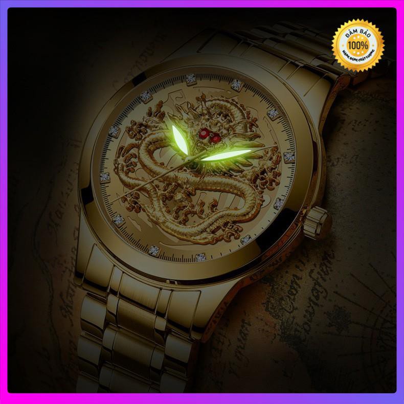 Đồng hồ nam mặt rồng 3D mắt đỏ [ AUTOMATIC ]