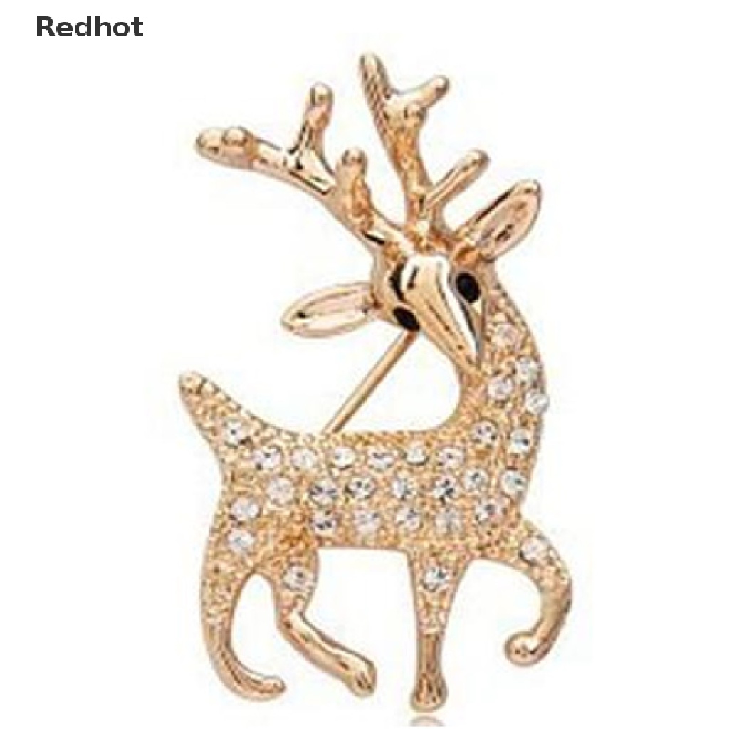 Ghim cài áo hình nai đính đá lấp lánh thời trang