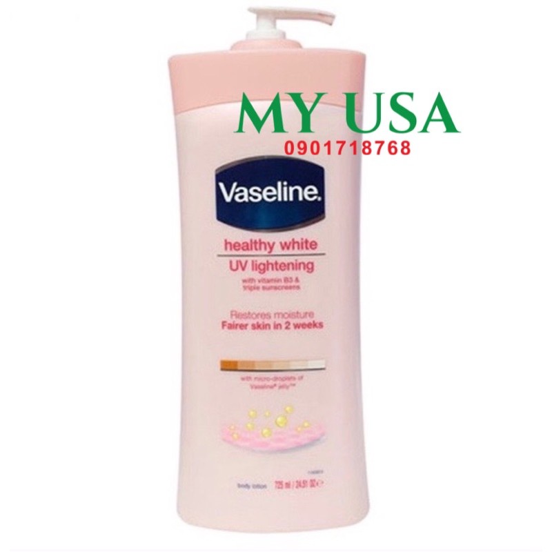 Sữa dưỡng thể Vaseline❤️ Sữa Dưỡng Da Trắng Hồng Tự Nhiên VASELINE  Lotion 725ml Mỹ