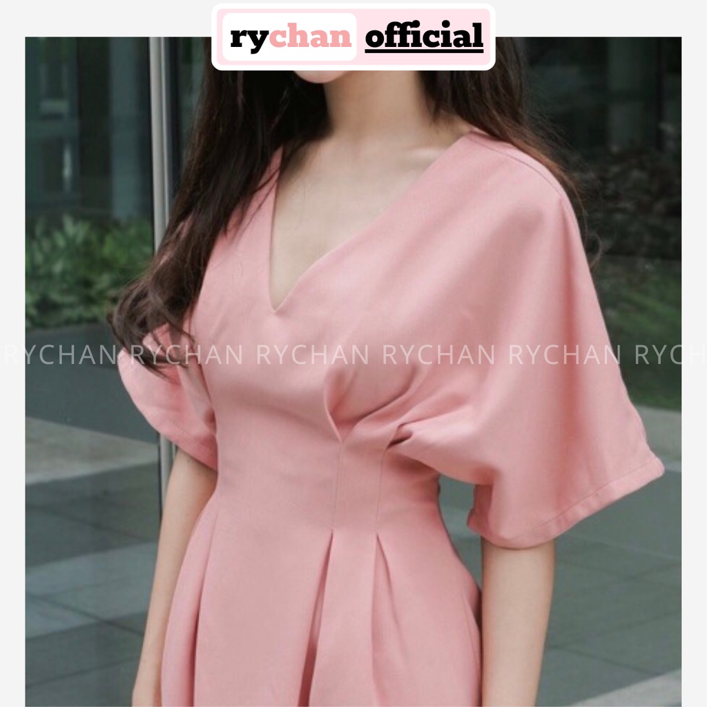 Đầm Nữ Dự Tiệc Cổ V Cánh Dơi Thắt Eo Basic Thanh Lịch, Đầm Nữ Đi Chơi Dáng Dài Cực Sang Chảnh [ẢNH THẬT CUỐI] - DX9944
