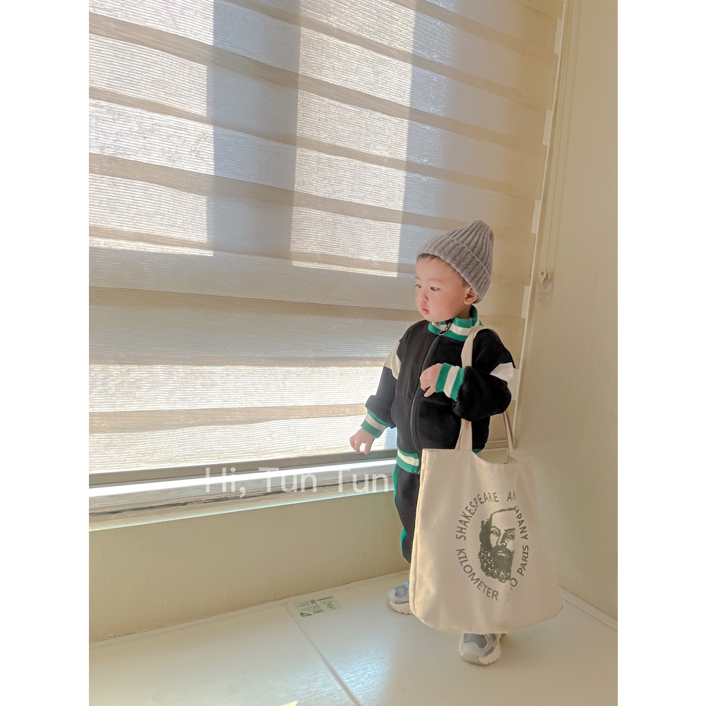 Bộ đồ thể thao AMILA dài tay cổ đứng có khoá kéo thời trang cho bé trai