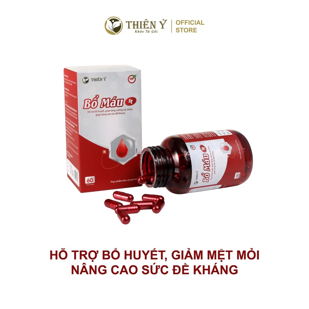 Viên Uống Bổ Máu ST Thiên Ý TY07 Hỗ Trợ Người Mệt Mỏi, Gầy Yếu, Suy Nhược Cơ Thể-Hộp 60 Viên Nang