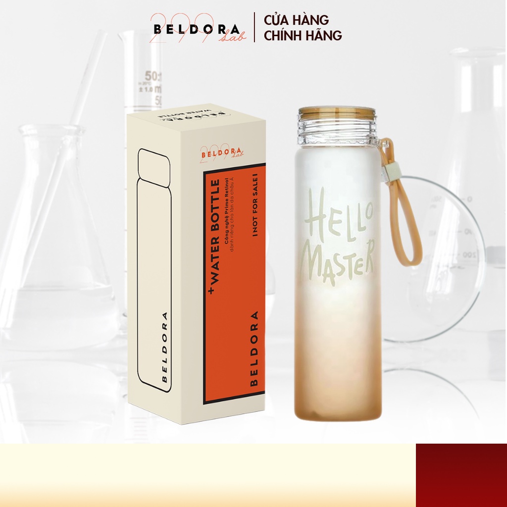 [HB Gift] Bình nước thuỷ tinh phong cách Beldora 299  Hello Master Water Bottle 420ml