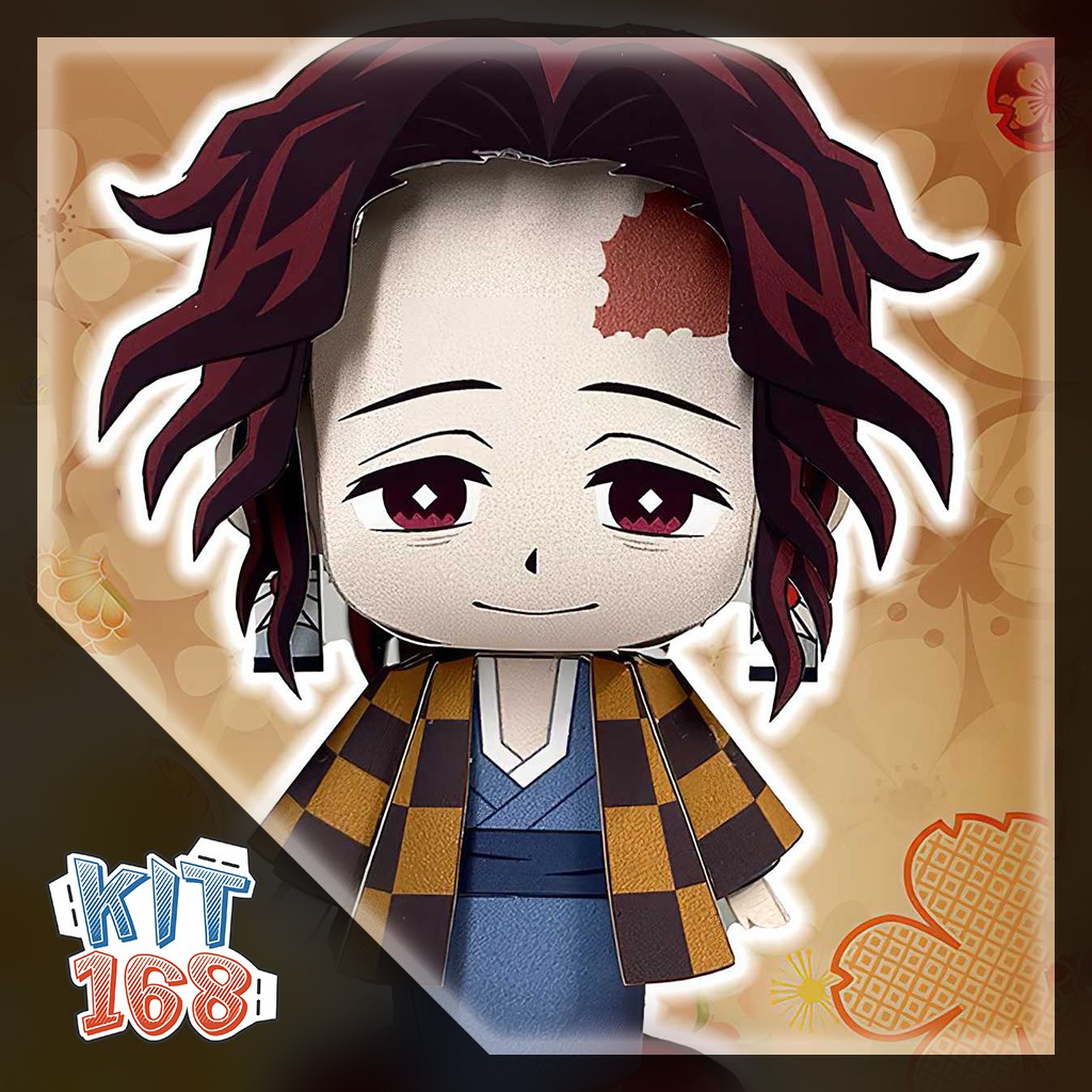 Mô hình giấy Anime Chibi Kamado Tanjuro – Demon Slayer (Kimetsu No Yaiba) + kit mô hình hộp trang trí