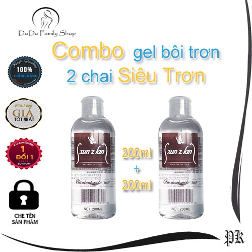 Combo 2 chai gel bôi trơn công nghệ nhật bản lâu khô, gel siêu mịn chống khô vùng kín lấy lại cảm giác yêu cho nữ