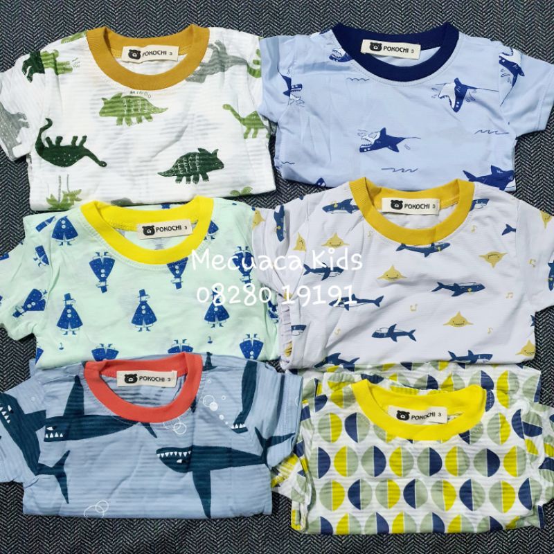 [2y-6y][CHỌN MẪU] Bộ cộc tay cotton giấy mặc nhà đi ngủ cho bé trai vải xuất Hàn