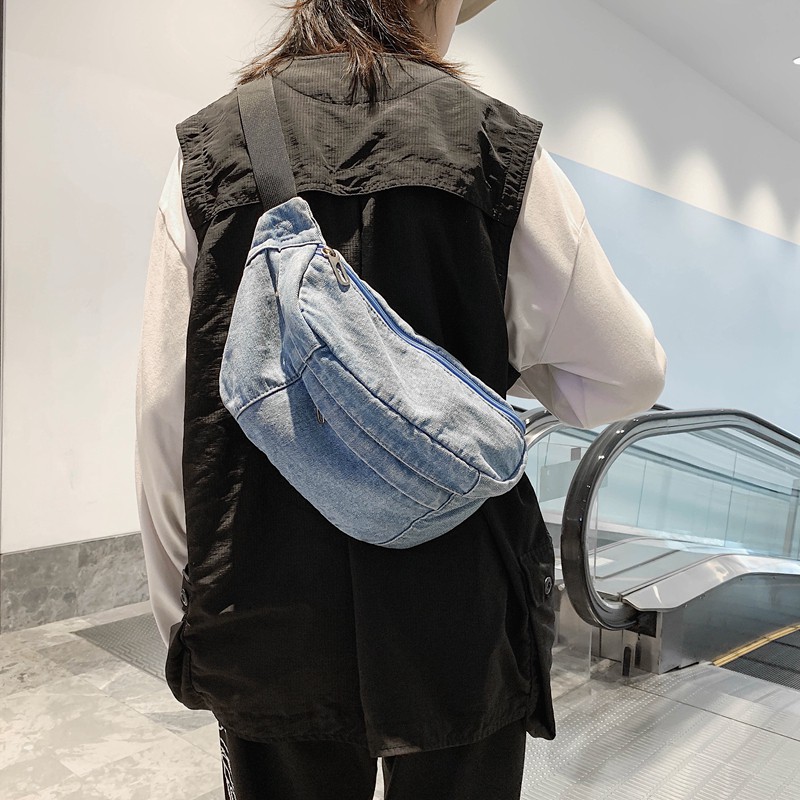 Túi bao tử bum bag denim nam nữ mẫu mới 2022