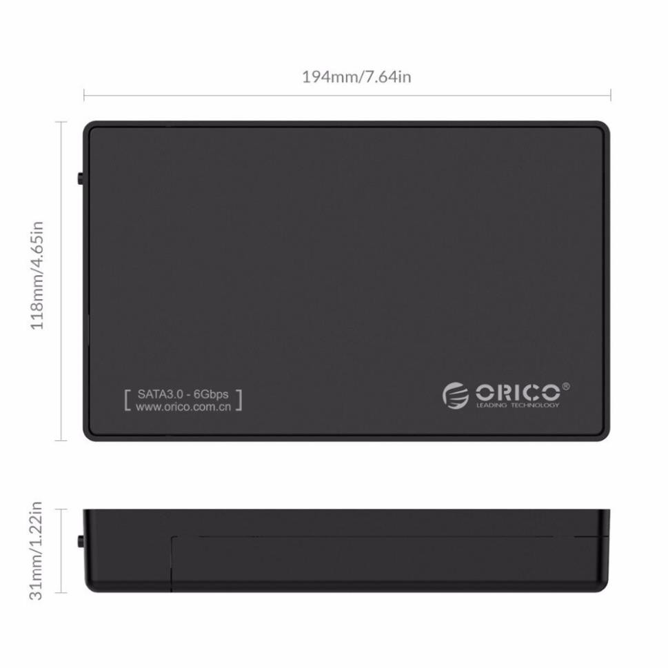 Freeship 50k ORICO 3588US3 Hộp Đựng Ổ Cứng gắn ngoài HDD Box 3.5 Inch SATA USB 3.0 Cho 3.5/2.5" SATA HDD Và SSD -dc928