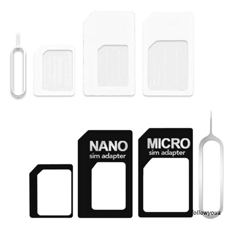 Set khay chuyển thẻ Sim Nano sang Micro tiêu chuẩn 4 trong 1 thích hợp cho iPhone Samsung 4G LTE USB Router không dây