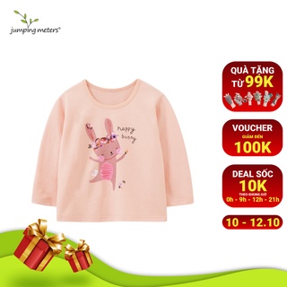 Áo thun dài tay thu đông bé gái cotton cao cấp Jumping Meters AN5