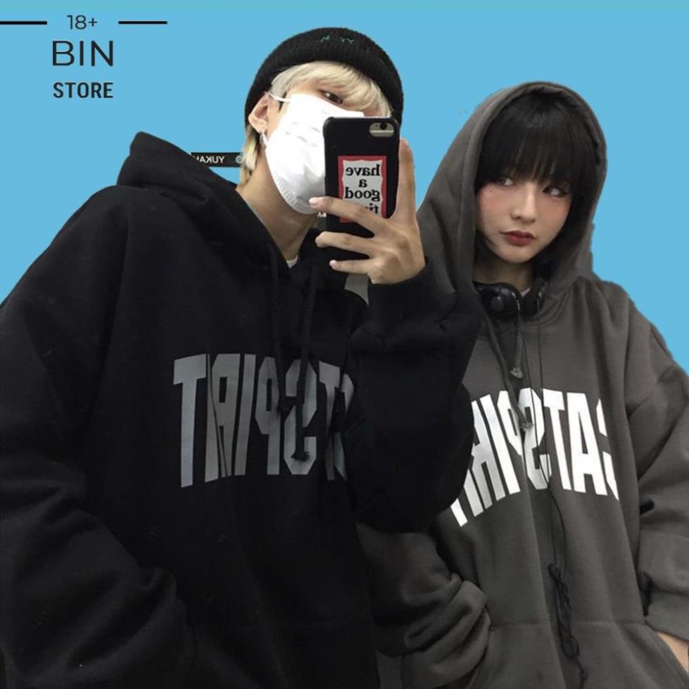 FREESHIP XTRA Áo hoodie, áo nỉ bông cotton in chữ CASPIRIT forrm rộng unisex