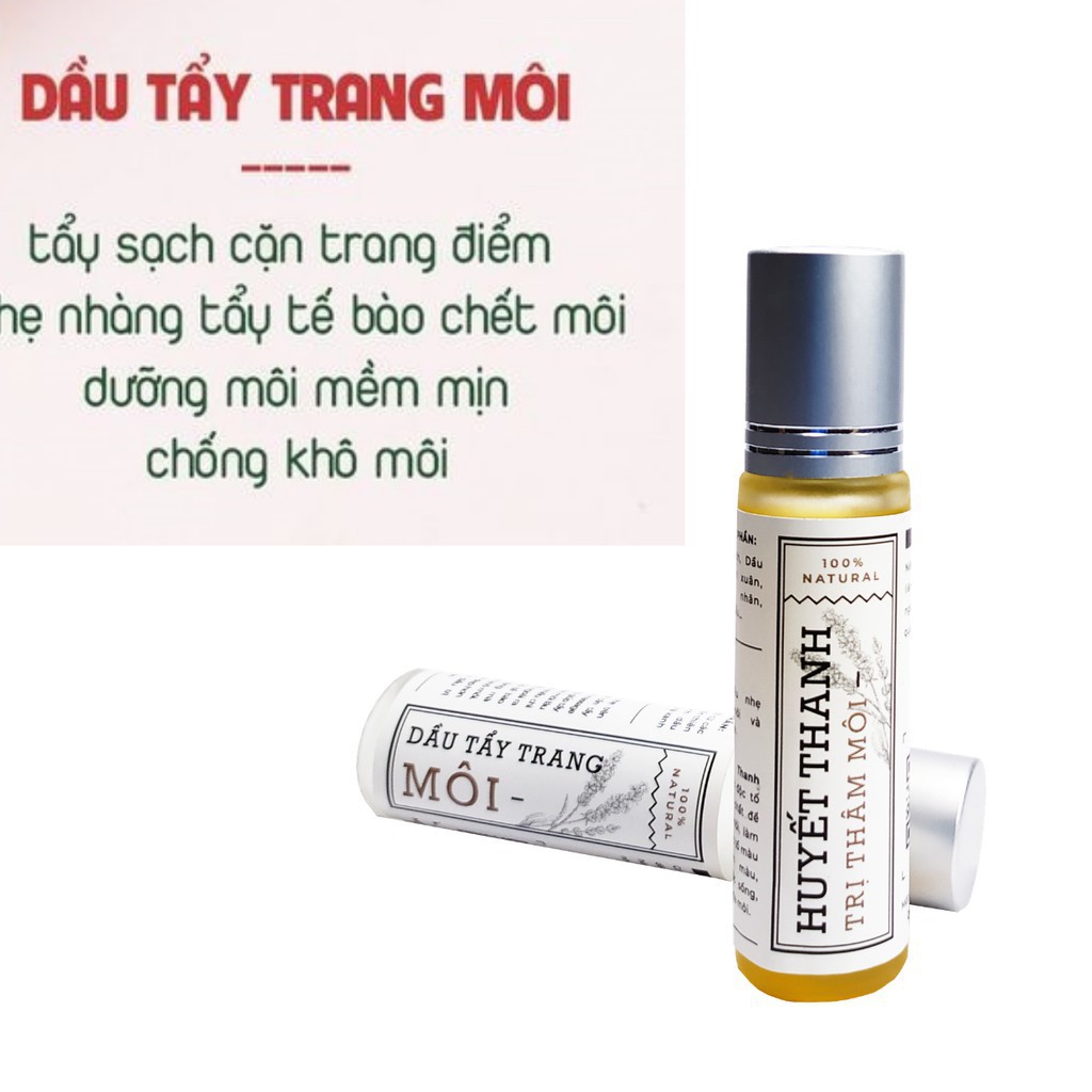 GIẢM thâm môi 💕FREESHIP💕 Dưỡng môi hồng xinh (Combo Huyết thanh+ Dầu tẩy trang môi) - Handmade