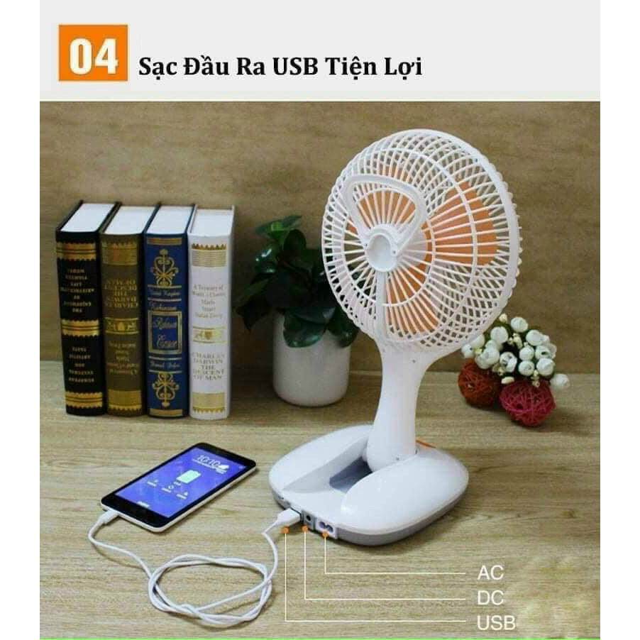 Quạt Tích Điện Mini Ông Tây Để Bàn T2 Giá Rẻ