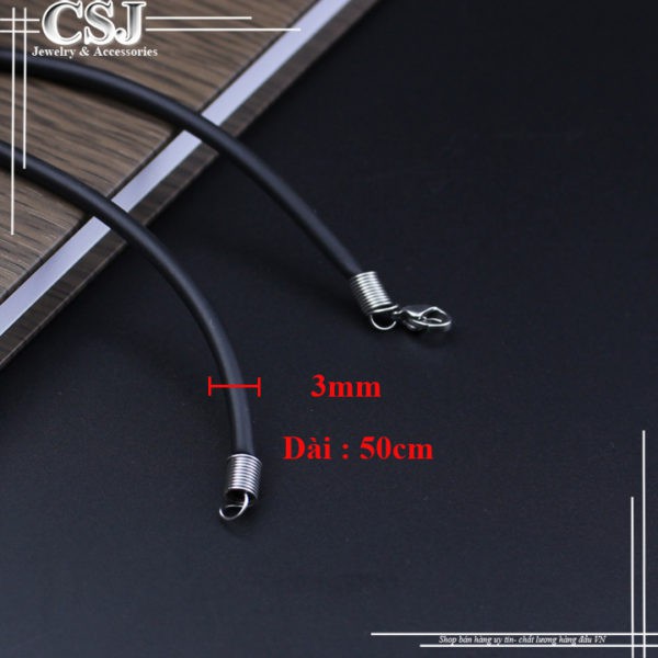 DÂY CHUYỀN NAM CAO SU ĐEN 3MM ĐẸP GIÁ RẺ DN051