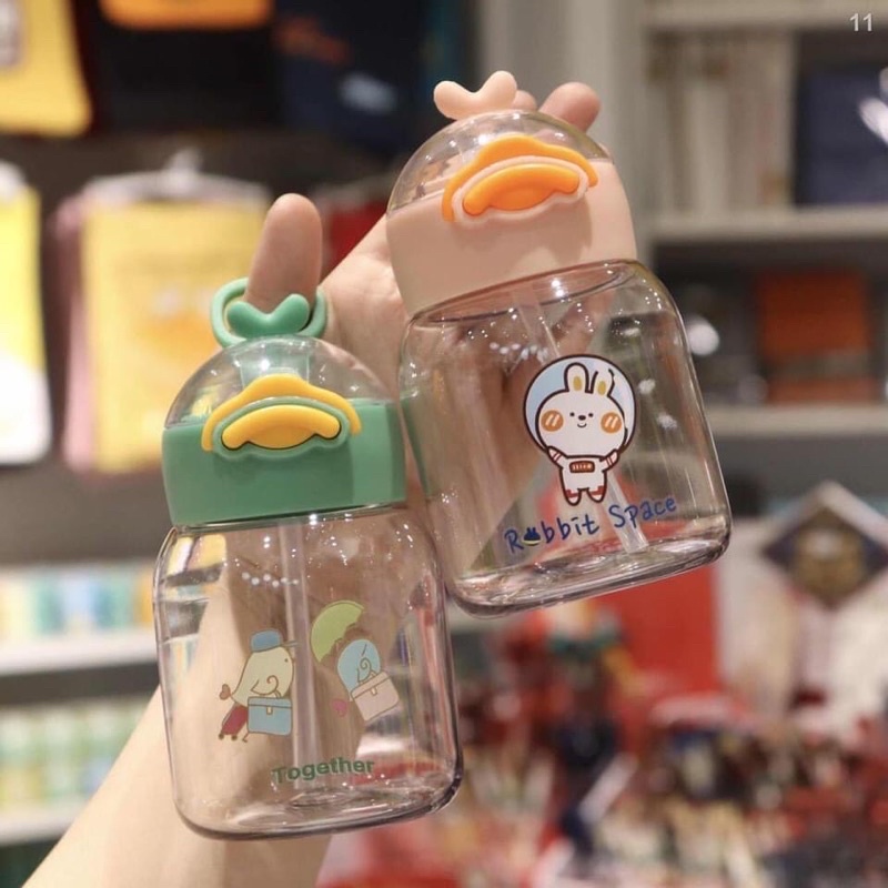 Bình nước trẻ em hình Vịt nhựa Hàn Quốc
