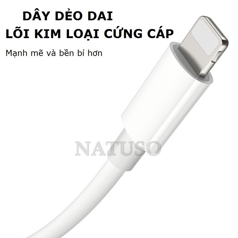 Dây cáp chuyển đổi cho tai nghe jack 3.5mm sang cổng ip kèm sạc pin điện thoại