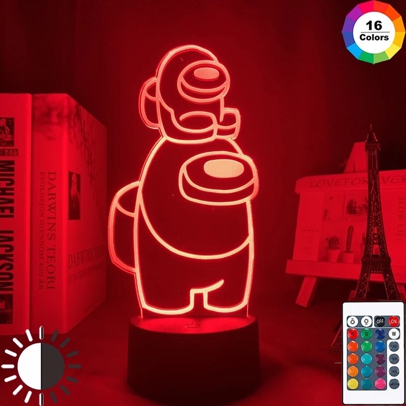 Đèn Led Mini Crewmate Among Us Trang Trí Phòng Ngủ cho trẻ em Đèn Led 16 màu