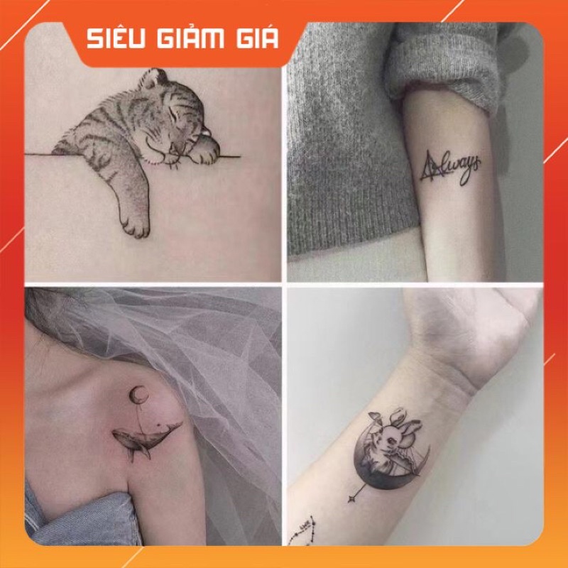 Hình Xăm Dán Tạm Thời 4cm X 6cm lên hình ngay Chống Thấm Nước 15 Ngày