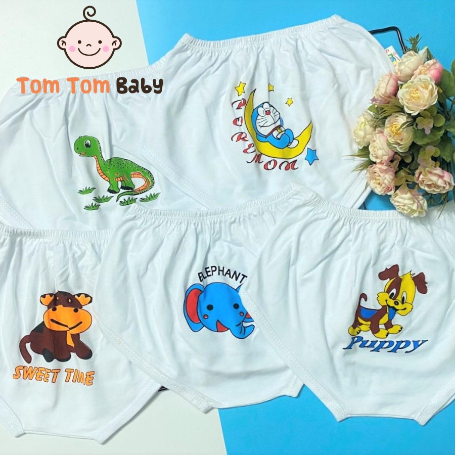 Quần đùi cotton SUSU | Mẫu Chip đùi trắng | Size 1-5 cho bé 5-15kg| chất vải cotton 100% mềm, mịn, mát, dày dặn