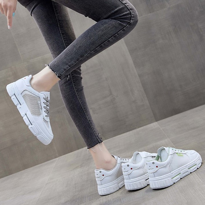 Giày thể thao nữ trắng giá rẻ đế bằng giày sneaker nữ trắng cao cấp hot trend AZUKA - C2