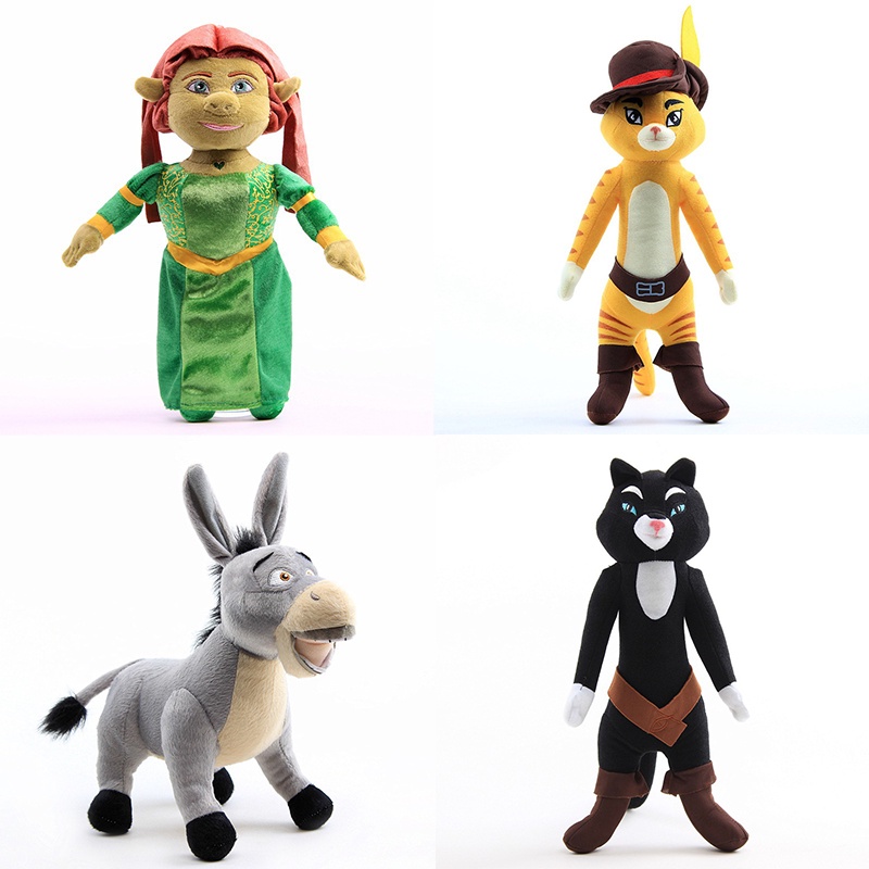 Disney 40cm Monster Shrek Plush Toy Donkey Princess Fiona Ugly Cute Soft Plush Toy Huge Shrek Plush Doll Decoration