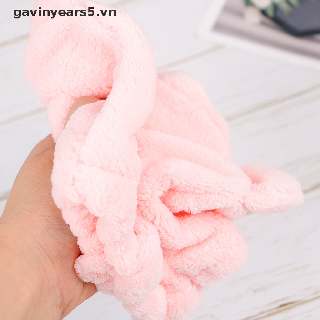 1 Mũ Trùm Đầu Sấy Khô Tóc Bằng Sợi Micro Hình Gấu Dễ Thương