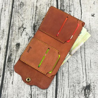 Bóp ví nam, ví đứng nam mini da bò handmade - Orchid