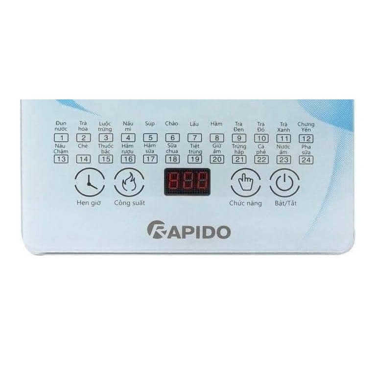 Ấm điện đa năng Rapido RMK0818-S 1.8L Công suất 800W 10 chức năng nấu tự động BH điện tử 12 tháng