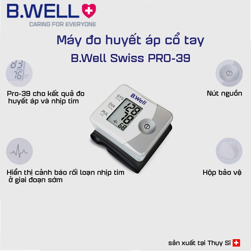 Máy đo huyết áp bắp tay Thụy Sỹ B.Well Swiss PRO-39