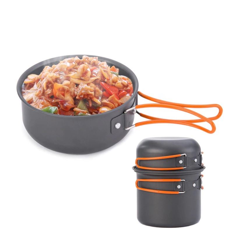 BỘ NỒI DÃ NGOẠI 4 MÓN NATUREHIKE NH15T401-G | NỒI NHÔM DU LỊCH XẾP GỌN