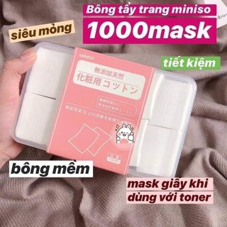 Bông tẩy trang và đắp toner miniso 1000m