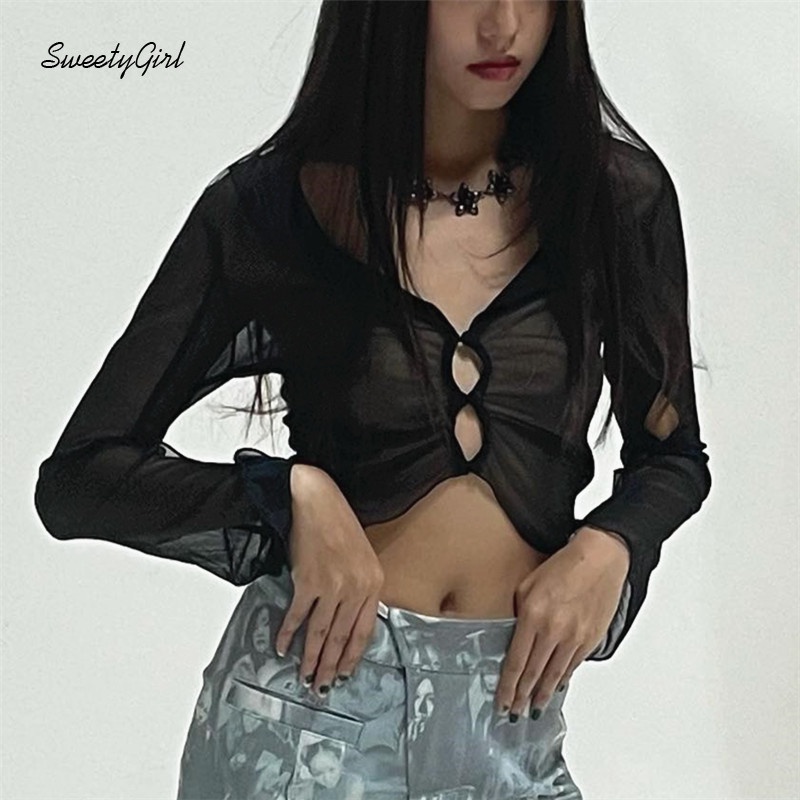 Áo Thun Tay Dài Cổ Chữ V Dáng Ôm Màu Trơn Thời Trang 2022 Dành Cho Nữ