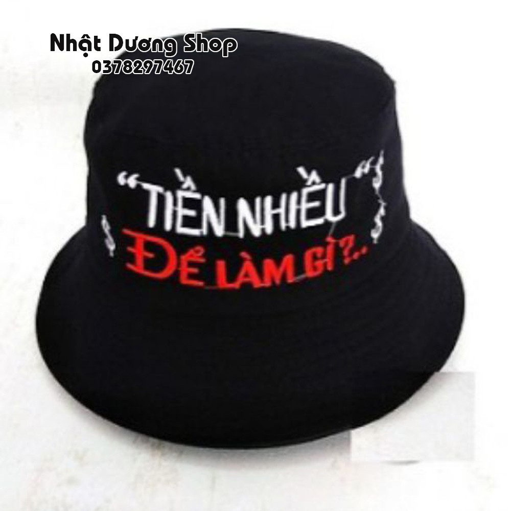 Nón tai bèo vành nhỏ-Tiền nhiều để làm gì chất liệu Cotton thoáng mát sành điệu