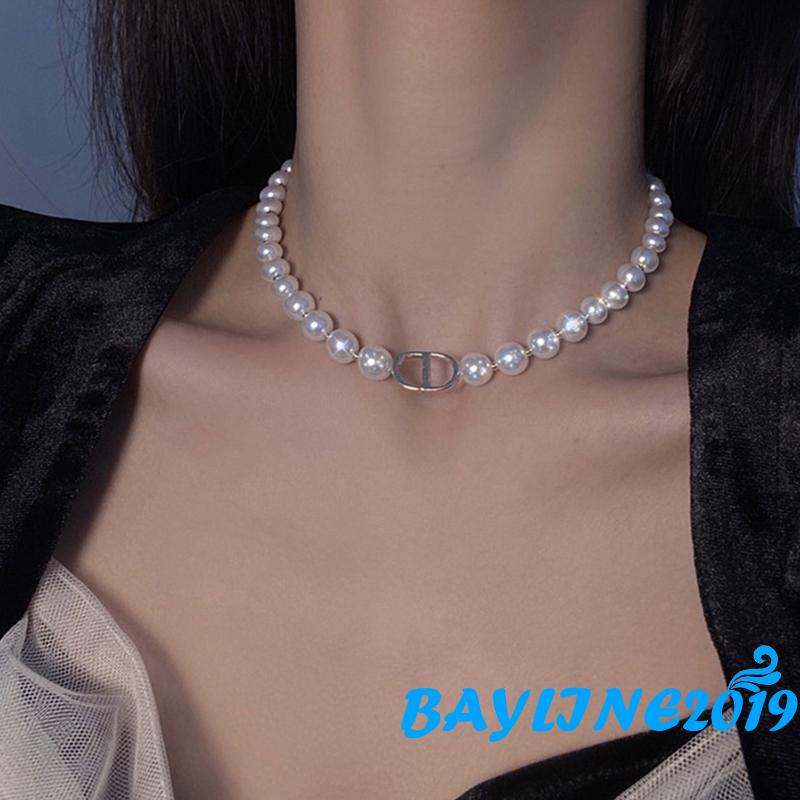 Vòng cổ xỏ ngọc trai giả thiết kế thời trang sang trọng dành cho nữ