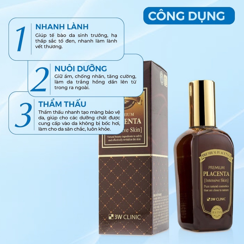 Serum Trắng Da - Serum Nhau Thai Cừu Chống Lão Hóa Trắng Da Tinh Chất Nhau Thai Cừu 3w Clinic 150ml