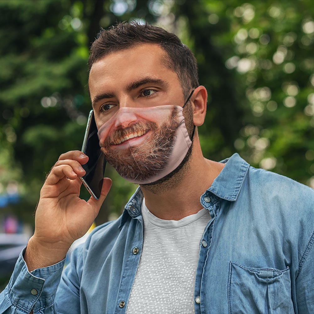 Khẩu trang thời trang mặt dị hình mặt người đàn ông 35 CARTWELL kháng khuẩn không đau tai ngăn bụi mịn có thể giặt và tá
