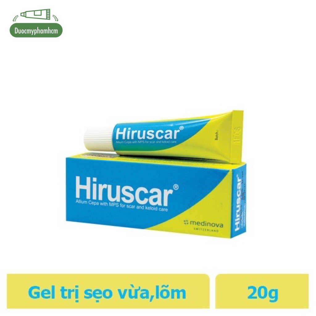 Gel cải thiện sẹo vừa, sẹo lõm, sẹo thâm Hiruscar Gel 20g